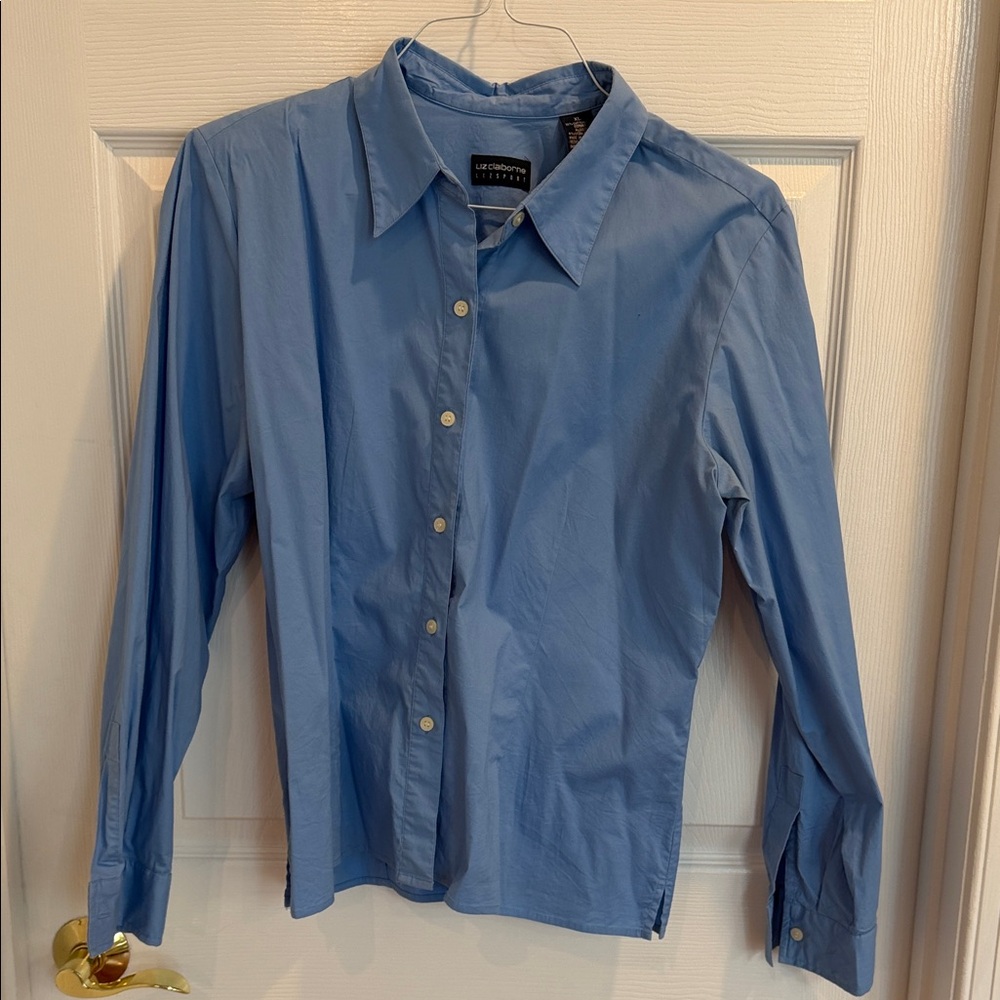 Liz Claiborne Women's Blue Button Down Shirt